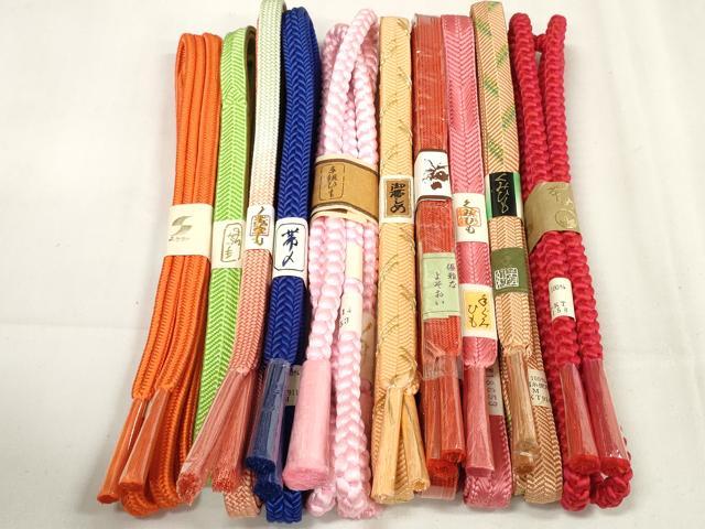 平和屋着物●和装小物　帯締め10本セット　手組紐　組紐　笹浪組　冠組　金糸　逸品　未使用　DAAW8454zzz
