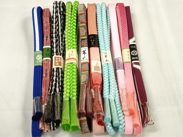 平和屋着物●龍村美術織物　和装小物　帯締め10本セット　組紐　金銀糸　西武百貨店扱い　さが美扱い　逸品　未使用　DAAW8457zzz