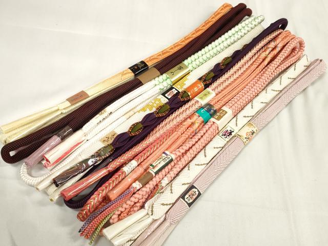 平和屋着物●和装小物　帯締め10本セット　丸ぐけ　手組紐　組紐　高麗組　草木染　金糸　逸品　未使用　DAAW8462zzz