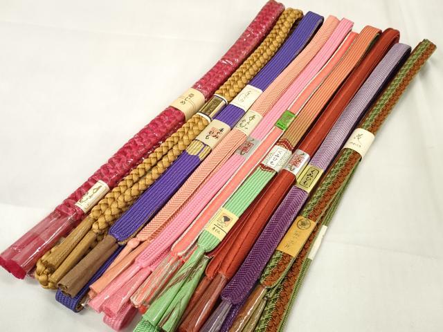 平和屋着物●和装小物　帯締め10本セット　手組　組紐　高麗組　笹浪組　金糸　逸品　未使用　DAAW8469zzz