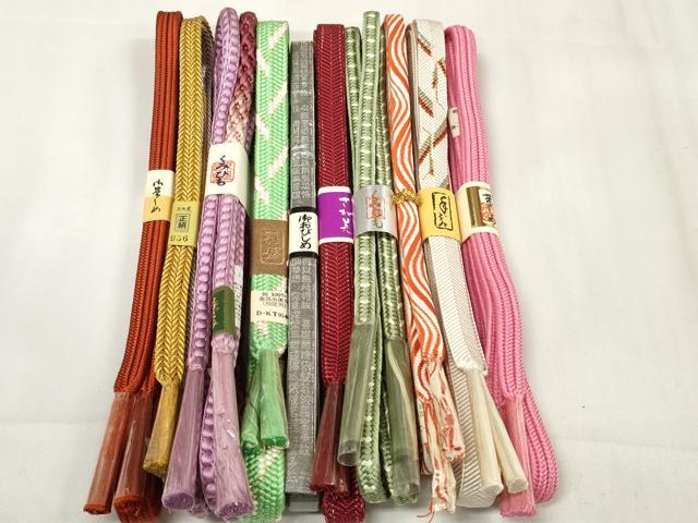 平和屋着物●和装小物　帯締め10本セット　礼装用　手組　組紐　笹浪組　金銀糸　さが美扱い　逸品　未使用　DAAW8474zzz