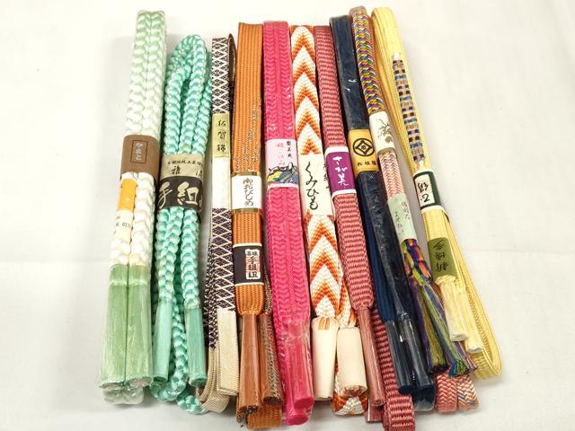 平和屋着物●和装小物　帯締め10本セット　佐賀錦　雅流　笹浪組　高麗組　金糸　やまと・さが美・松坂屋　逸品　未使用　DAAW8477zzz