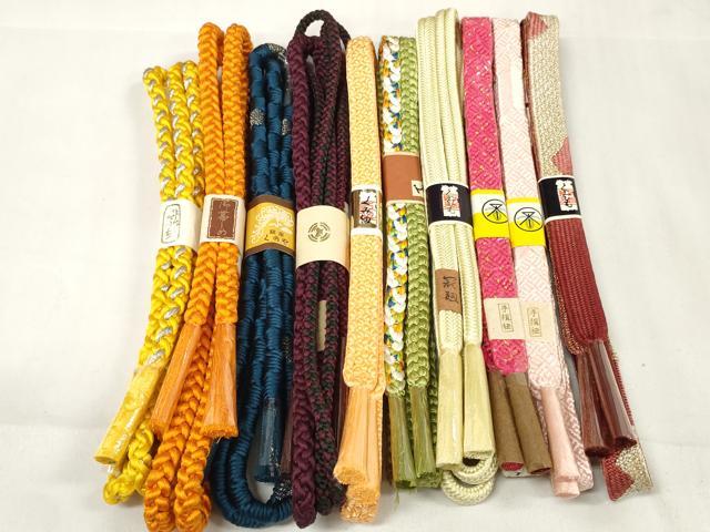 平和屋着物●和装小物　帯締め10本セット　銀座くのや　手組紐　組紐　高麗組　冠組　金糸　京王・阪急百貨店　逸品　未使用　DAAW8495zzz
