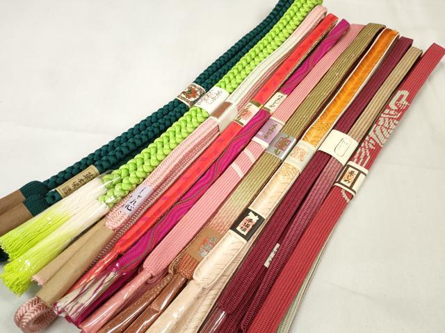平和屋着物●和装小物　帯締め10本セット　振袖用　手組紐　組紐　高麗組　冠組　堅牢草木染　金糸　逸品　未使用　DAAW8503zzz