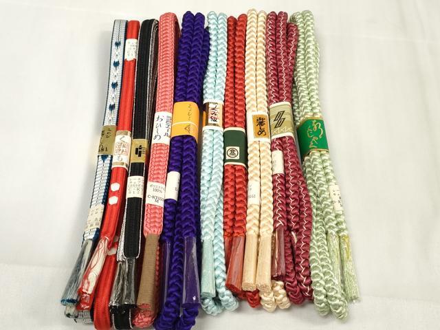 平和屋着物●和装小物　帯締め10本セット　組紐　銀糸　素材色々　未使用　DAAW8513zzz