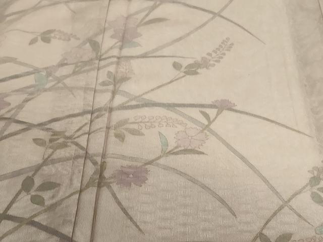 平和屋着物▽訪問着 無双 紗袷 紗×紗 枝花文 金彩 正絹 逸品 未使用
