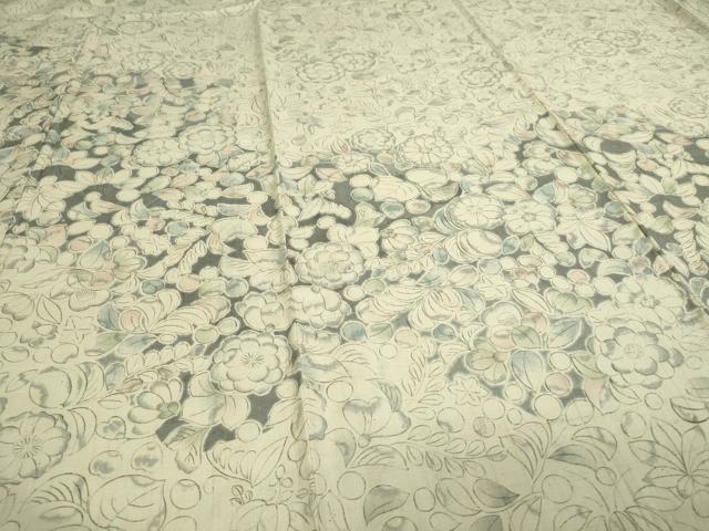平和屋着物▽訪問着　単衣　紬地　辻が花　正絹　逸品　DAAW9188sf 平和屋着物▽訪問着 単衣 紬地 辻が花 正絹 逸品 DAAW9188sfの通販はau