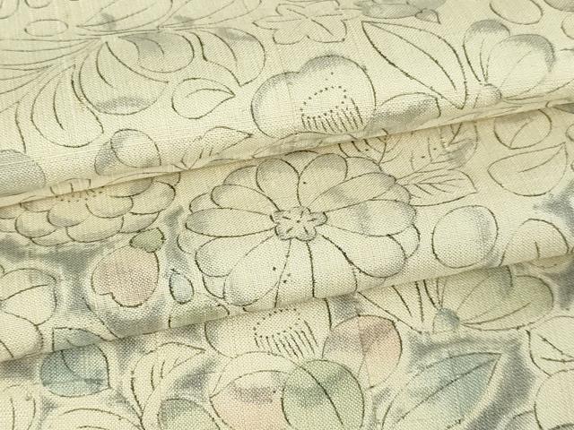 平和屋着物▽訪問着　単衣　紬地　辻が花　正絹　逸品　DAAW9188sf