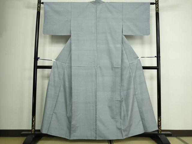 平和屋着物▽結城紬 単衣 色無地 藤色 正絹 逸品 AAAZ3983jh 平和屋