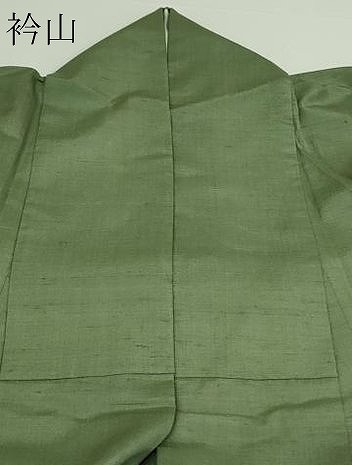 平和屋着物▽上質な紬　単衣　老竹色　正絹　逸品　DAAW9195sf_7