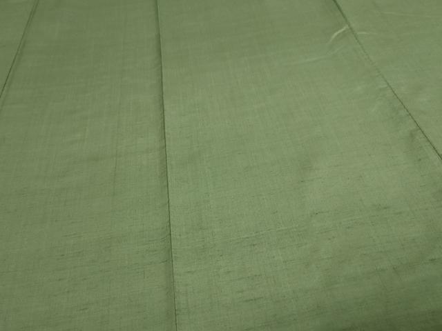 平和屋着物▽上質な紬　単衣　老竹色　正絹　逸品　DAAW9195sf_3