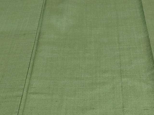 平和屋着物▽上質な紬　単衣　老竹色　正絹　逸品　DAAW9195sf_4