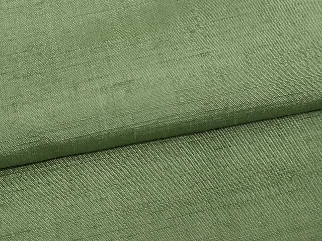 平和屋着物▽上質な紬　単衣　老竹色　正絹　逸品　DAAW9195sf_5