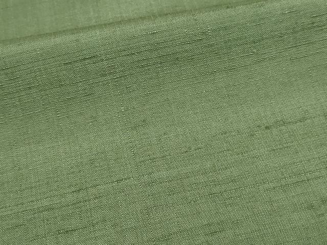 平和屋着物▽上質な紬　単衣　老竹色　正絹　逸品　DAAW9195sf_6