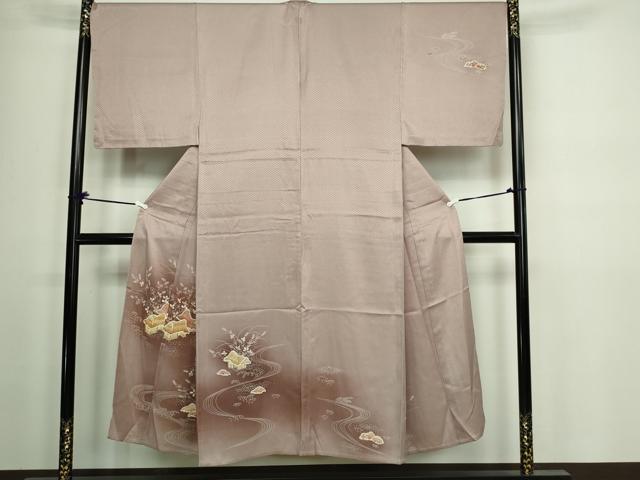 平和屋着物▽男性　単衣　風景文　暈し染め　正絹　逸品　DAAW9242sf