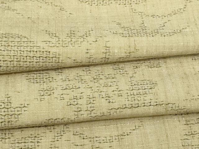 平和屋着物▽結城紬　単衣　草花文　正絹　逸品　DAAW9245sf