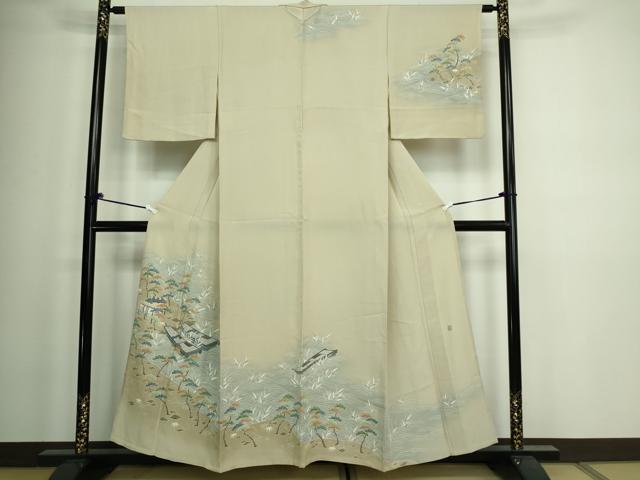 平和屋着物▽訪問着　単衣　作家物　風景文　暈し染め　正絹　逸品　DAAW9254sf