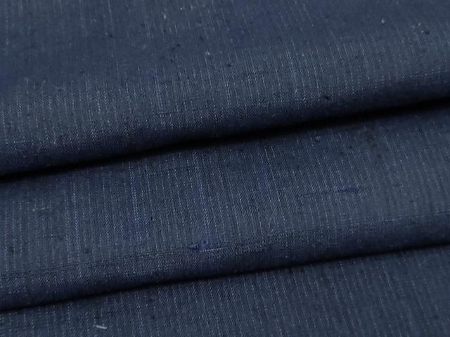 平和屋着物▽男性　紬　単衣　鉄紺色　正絹　逸品　DAAW9389sf