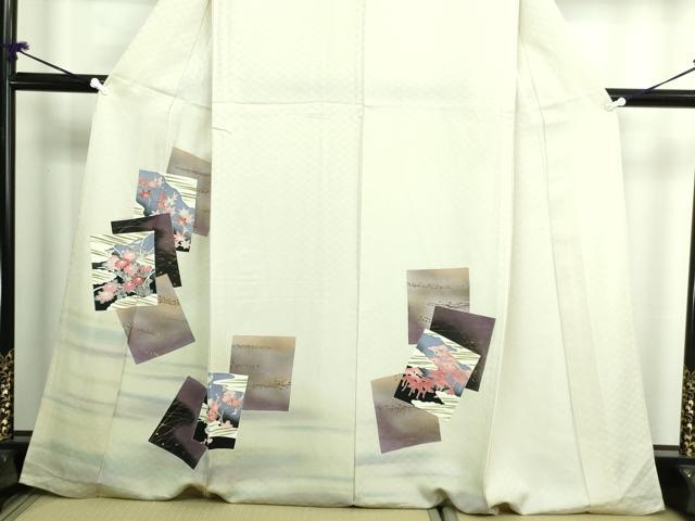 平和屋着物▽訪問着　単衣　刺繍　草花文　暈し染め　金彩　正絹　逸品　DAAW9405sf 平和屋着物▽訪問着 単衣 刺繍 草花文 暈し染め 金彩 正絹 逸品