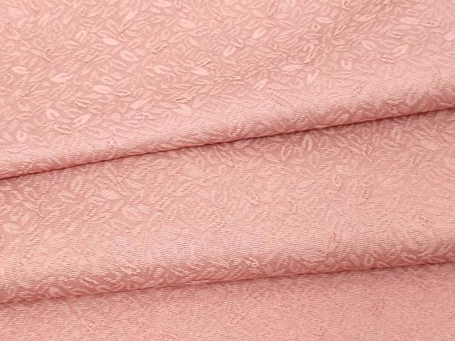 平和屋着物▽上質な色無地　単衣　舞葉地紋　薄紅色　正絹　逸品　未使用　DAAW9407sf