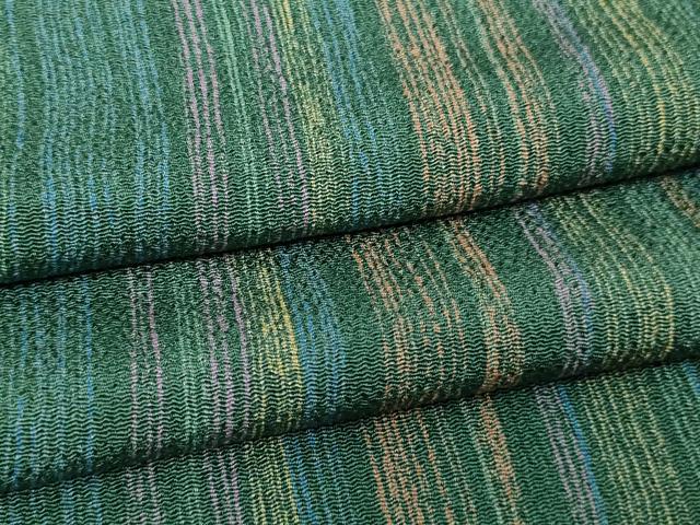 平和屋着物▽上質な小紋　単衣　間道　鬼しぼ縮緬　正絹　逸品　DAAW9409sf