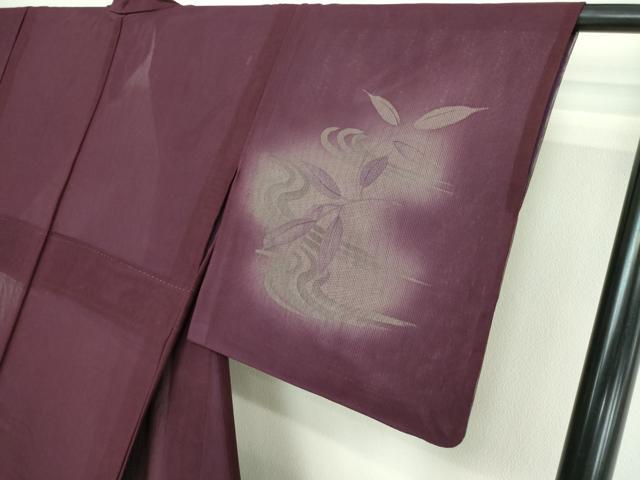 平和屋着物▽訪問着　無双　紗袷　紗×紗　手描き　松文　暈し染め　正絹　逸品　AABH2190jh 平和屋本店○極上 訪問着 無双 紗袷 紗×絽 墨流し文様 暈し染め 逸品