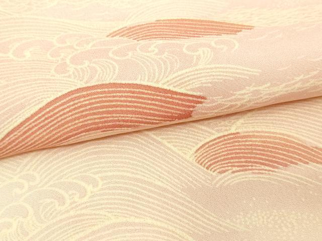 平和屋着物▽上質な小紋　単衣　立波文　暈し染め　正絹　逸品　DAAW9424sf