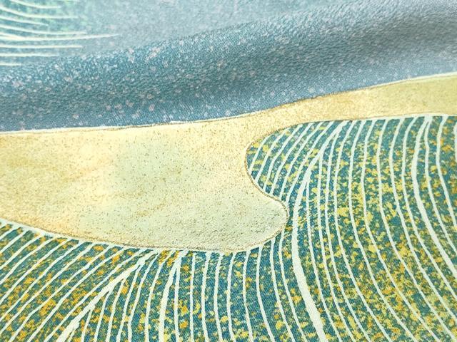 平和屋着物▽訪問着 単衣 作家物 抽象文様 金彩 正絹 逸品 DAAW9426sf