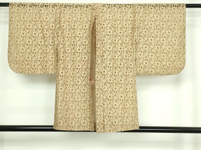 平和屋着物▽道中着　スリーシーズン　春夏秋　塵除け　総レース　舞花文　交織　逸品　DAAW9432sf