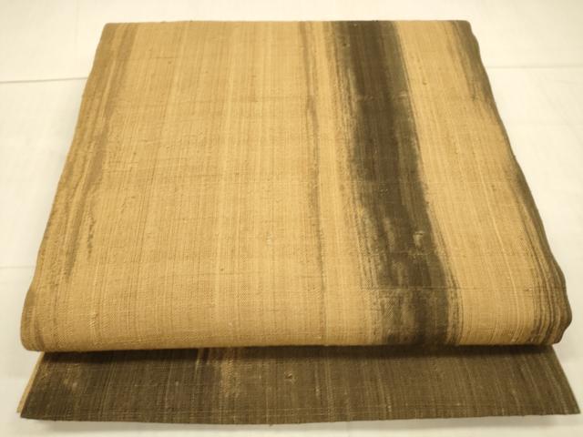 平和屋着物＊夏物　九寸開き名古屋帯　虎杖染　抽象文様　正絹　逸品　DAAX0013cm