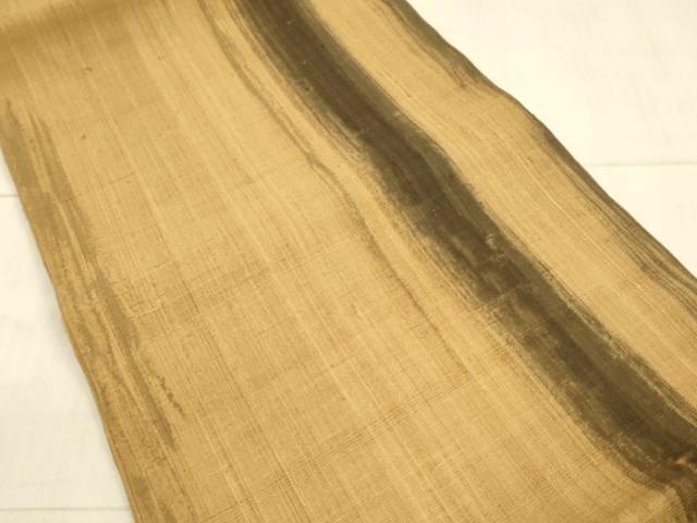 平和屋着物＊夏物　九寸開き名古屋帯　虎杖染　抽象文様　正絹　逸品　DAAX0013cm 平和屋着物＊夏物 九寸開き名古屋帯 虎杖染 抽象文様 正絹 逸品