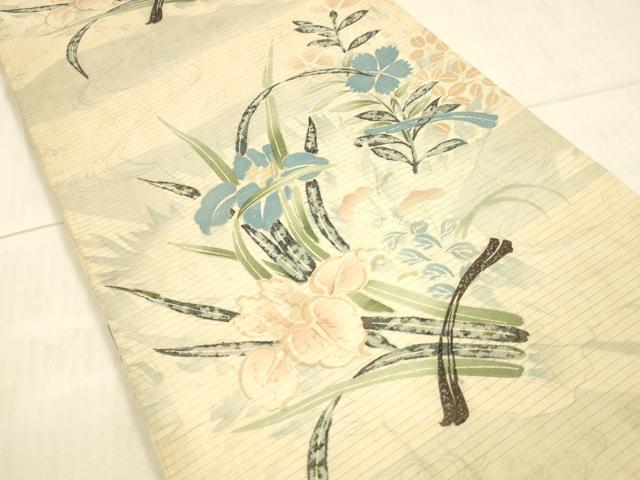 平和屋着物*夏物 アンティーク 大正ロマン 丸帯 草花文 銀彩 正絹 逸品 DAAX0015cm 平和屋着物*夏物 アンティーク 大正ロマン 丸帯 草花文 銀彩 正絹 逸品 DAAX0015cm