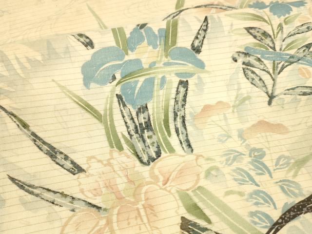 平和屋着物*夏物 アンティーク 大正ロマン 丸帯 草花文 銀彩 正絹 逸品 DAAX0015cm 平和屋着物*夏物 アンティーク 大正ロマン 丸帯 草花文 銀彩 正絹 逸品 DAAX0015cm