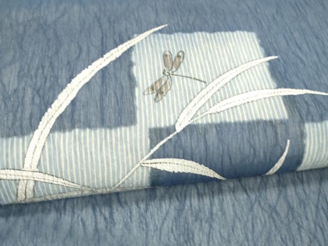 平和屋着物＊夏物 九寸名古屋帯 手描き 蜻蛉草葉文 金銀彩 DAAX0023cm