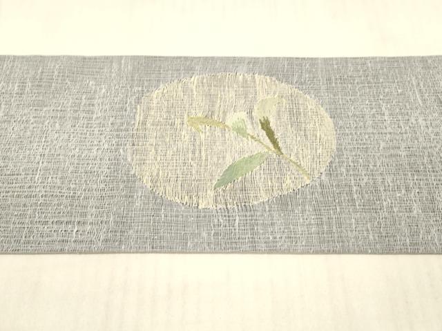 平和屋着物＊夏物 九寸名古屋帯 蜻蛉草葉文 正絹 逸品 DAAX0027cmの