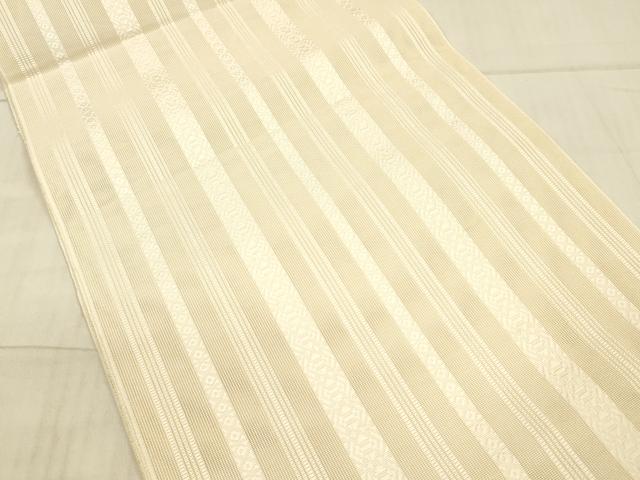 平和屋着物＊夏物　本場筑前博多織　八寸名古屋帯　紗献上　薄卵色　正絹　逸品　DAAX0047cm_1