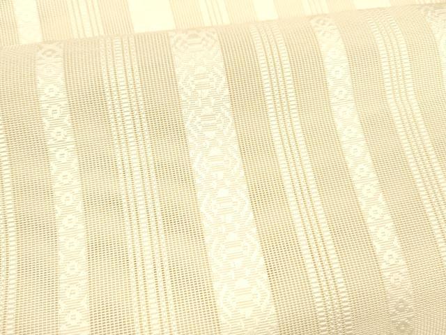 平和屋着物＊夏物　本場筑前博多織　八寸名古屋帯　紗献上　薄卵色　正絹　逸品　DAAX0047cm_3