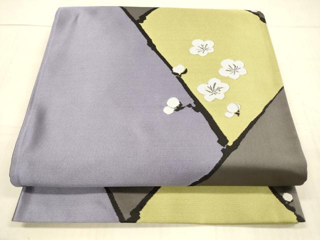 平和屋着物●世界的人形師　辻村寿三郎　ジュサブロー　六通柄袋帯　枝花文　正絹　逸品　DAAX0051cm