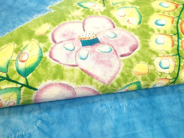 平和屋着物●九寸名古屋帯　紬地　絞り　辻が花　正絹　逸品　DAAX0063cm 平和屋着物○九寸名古屋帯 紬地 絞り 辻が花 正絹 逸品 DAAX0063cm