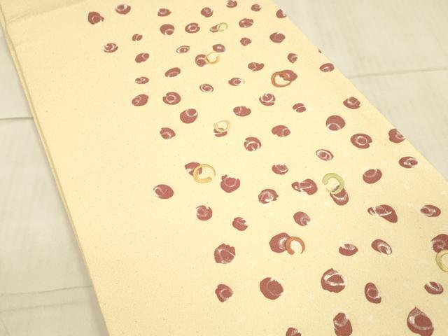 平和屋着物○全通柄袋帯 刺繍 丸文 銀糸 正絹 逸品 DAAX0092cm