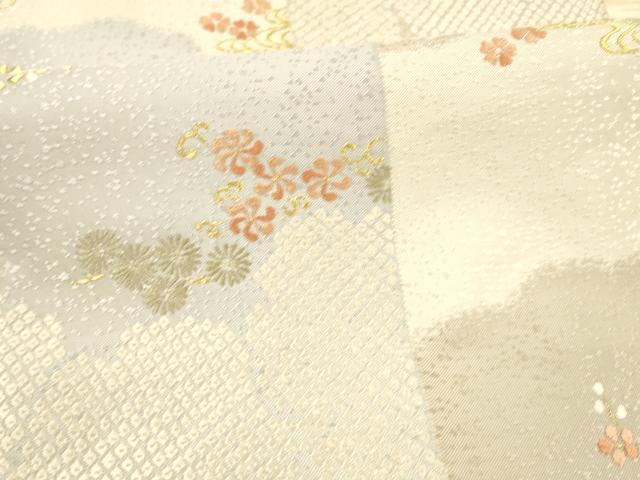 平和屋着物●織匠十一代目 篠屋宗兵衛 謹製　綴れ唐織　六通柄袋帯　唐織　鹿の子流水花文　金糸　正絹　逸品　DAAX0104cm 平和屋着物○織匠十一代目 篠屋宗兵衛 謹製 綴れ唐織 六通