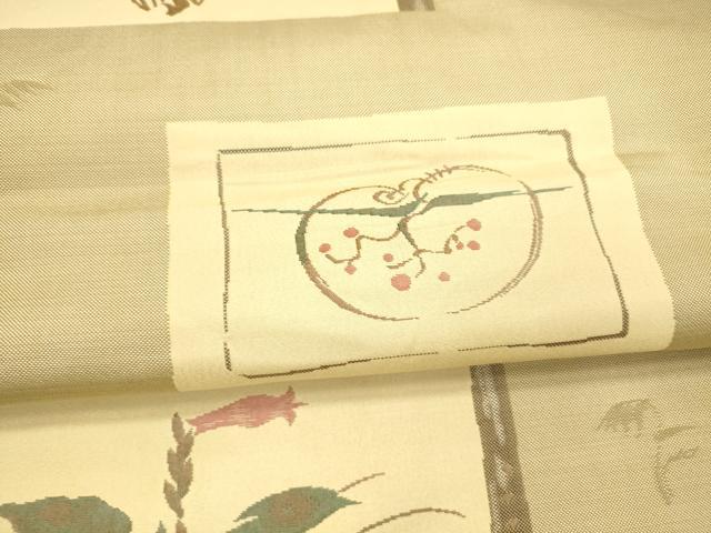 平和屋着物○名門木屋太 今河織物 六通柄袋帯 草花文