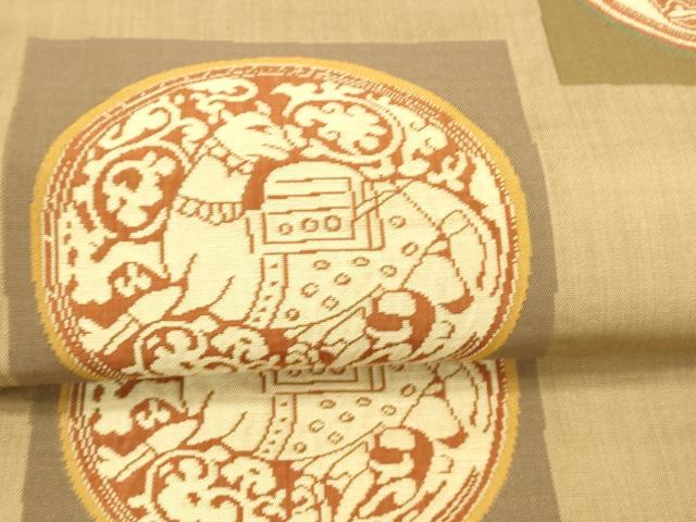 正絹 袋帯 六通柄 今河織物謹製 木屋太 小窓洋花図案 逸品 正絹 袋帯