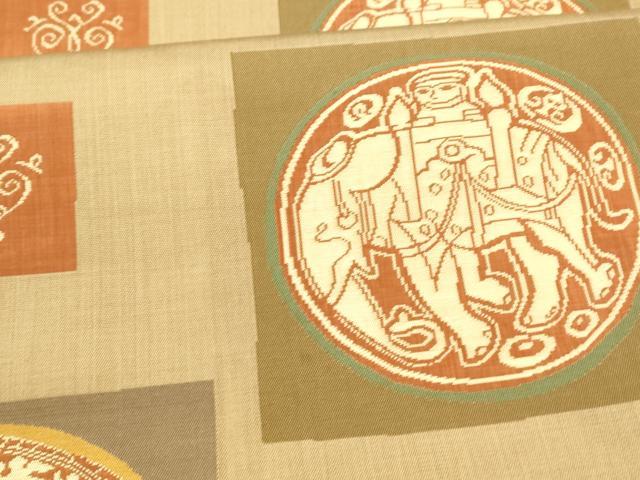 平和屋着物○名門木屋太 今河織物 六通柄袋帯 人物動物