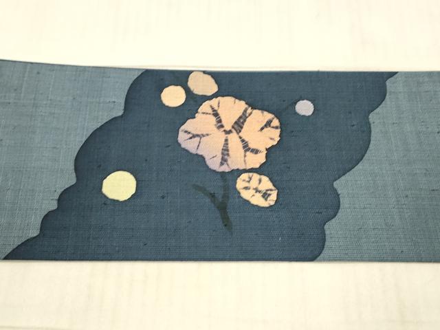 平和屋着物○九寸名古屋帯 作家物 紬地 抽象文様 正絹 逸品