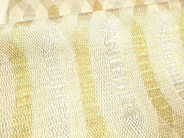 平和屋着物＊夏物 両面 全通柄 本袋帯 組織 抽象文様 金銀糸