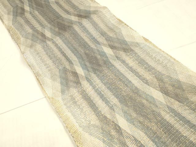 平和屋着物＊夏物　両面　全通柄　本袋帯　組織　抽象文様　金銀糸　正絹　逸品　DAAX0177cm 平和屋着物＊夏物 両面 全通柄 本袋帯 組織 抽象文様 金銀糸