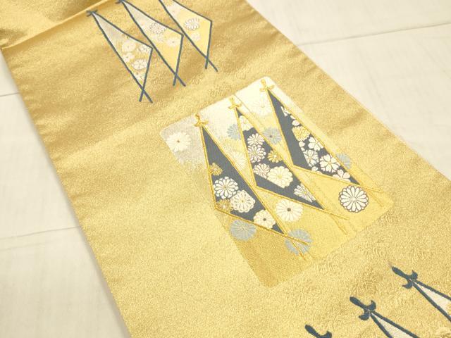 平和屋着物●「美しいキモノ」お馴染みのメーカー　となみ織物　六通柄袋帯　砂金織　舞花文　金銀糸　正絹　逸品　DAAX0222cm 平和屋着物○「美しいキモノ」お馴染みのメーカー となみ織物 六通柄袋帯