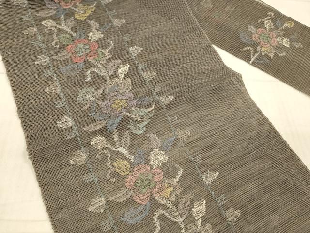 平和屋着物＊夏物 1854年創業 帯屋捨松 八寸名古屋帯 草花文