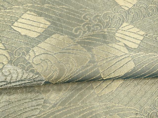 平和屋着物＊夏物 九寸開き名古屋帯 立波文 金銀糸 逸品 DAAX0257cm